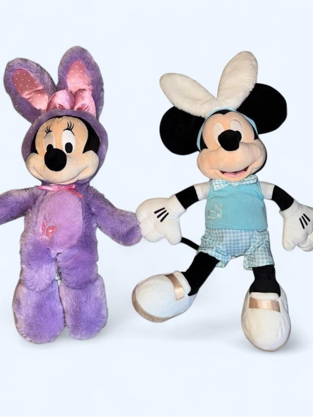 Disney Parks Minnie & Mickey Easter Plush Set Spring Bunny Outfit